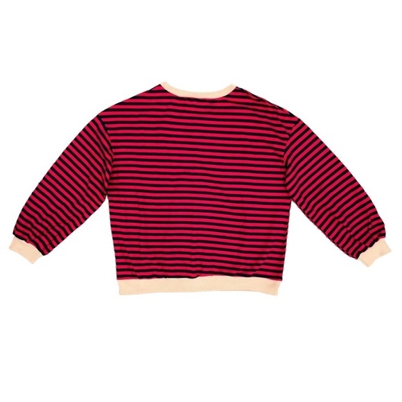 NWT Labolliy Women’s Red Striped Oversized Sweatshirt - Picture 8 of 16